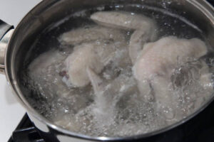 Boiling chicken