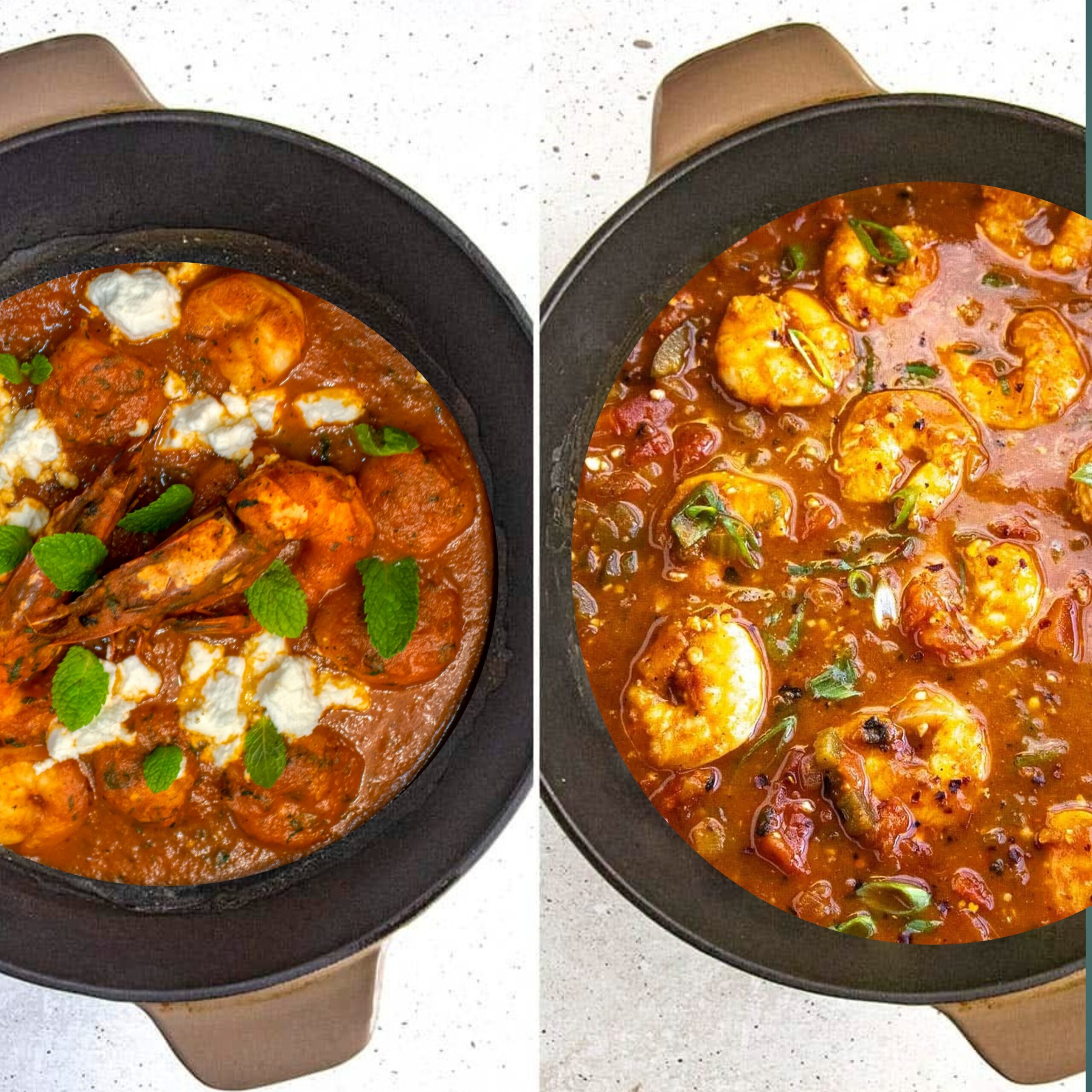 adding coconut milk in prawns curry