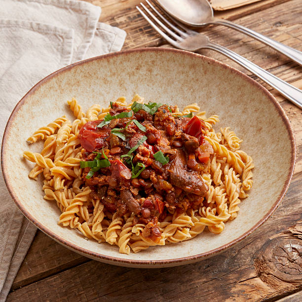 Hearty plant-based Bolognese with tempeh and pasta – a comforting, protein-rich vegan version of the classic Italian dish, perfect for lunch or dinner.