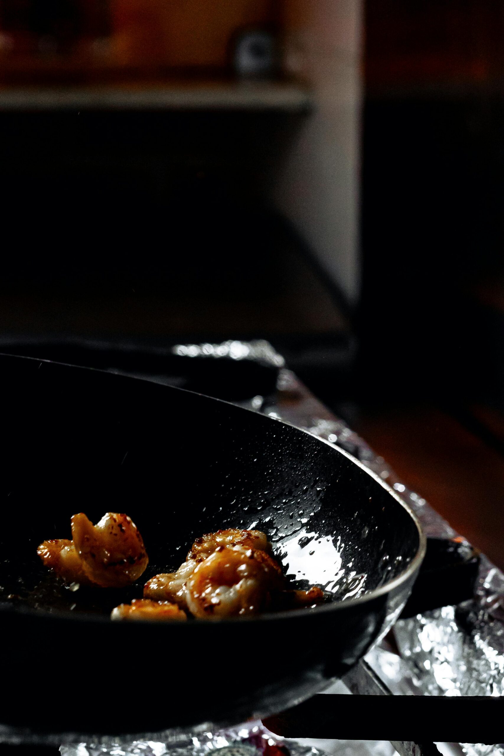 frying prawns Shrimp Coconut Curry Indian-Kerala Special Dish